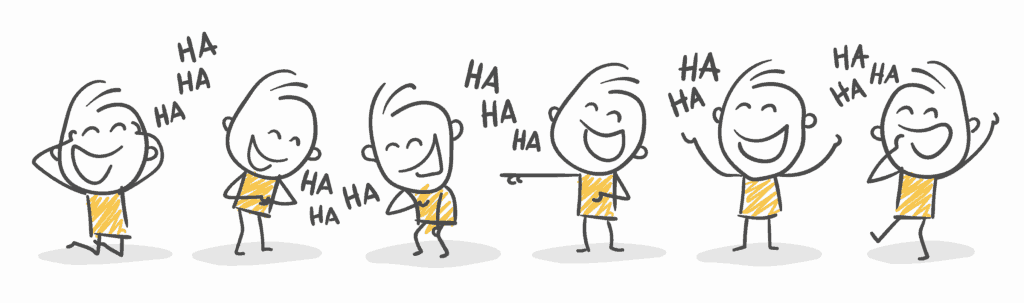 Cartoon - Laughing People - Group - Thinking Over Coffee - Teleology is Funny