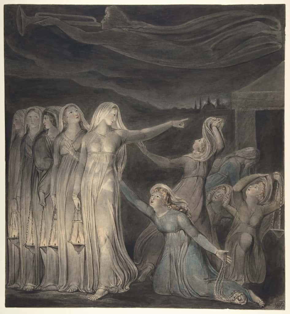 William Blake painting - The Parable of the Wise and Foolish Virgins